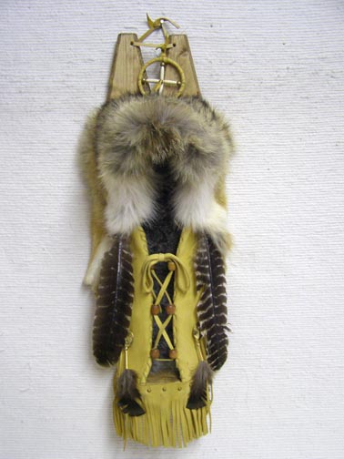 Native American Cherokee Made Coyote Cradleboard