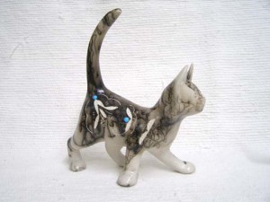 Ceramic Horsehair Playful Cat